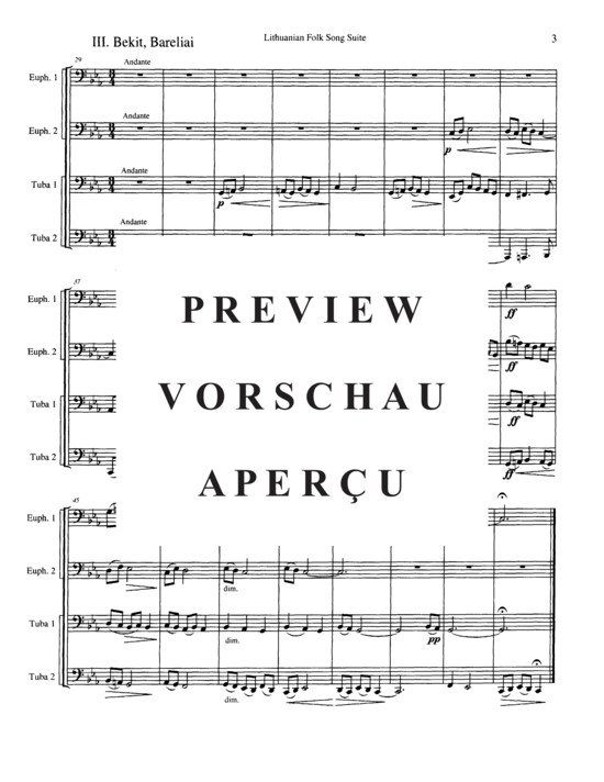 Product gallery: Page 5 of 16 Lithuanian Folk Song Suite , , (Tuba Quartett EETT)