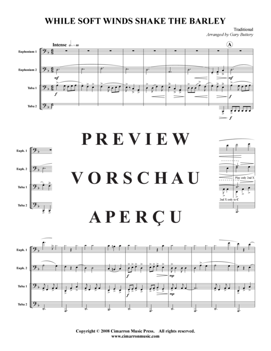 Product gallery: Page 2 of 17 While Soft Winds Shake the Barley , , (Tuba Quartet: 2x Baritone, 2xTuba)