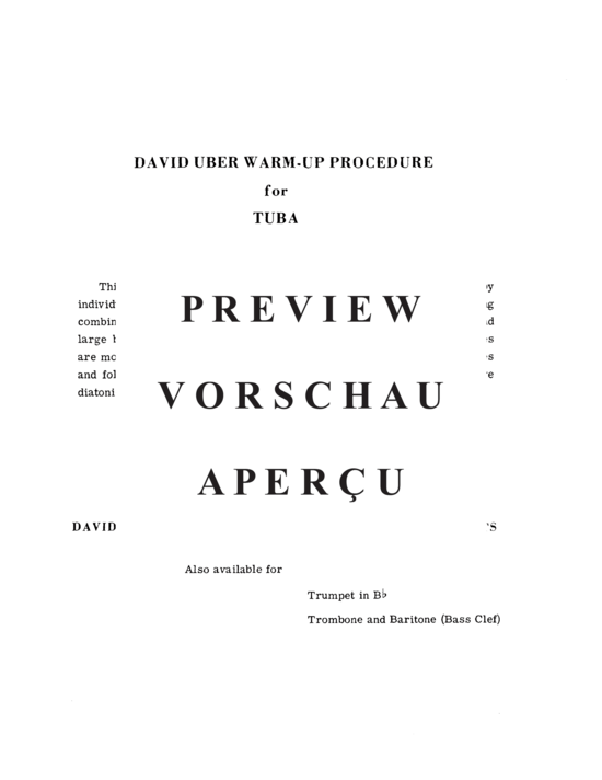 Product gallery: Page 3 of 21 David Uber Warm-Up Procedure for Tuba , , (Tuba Solo)