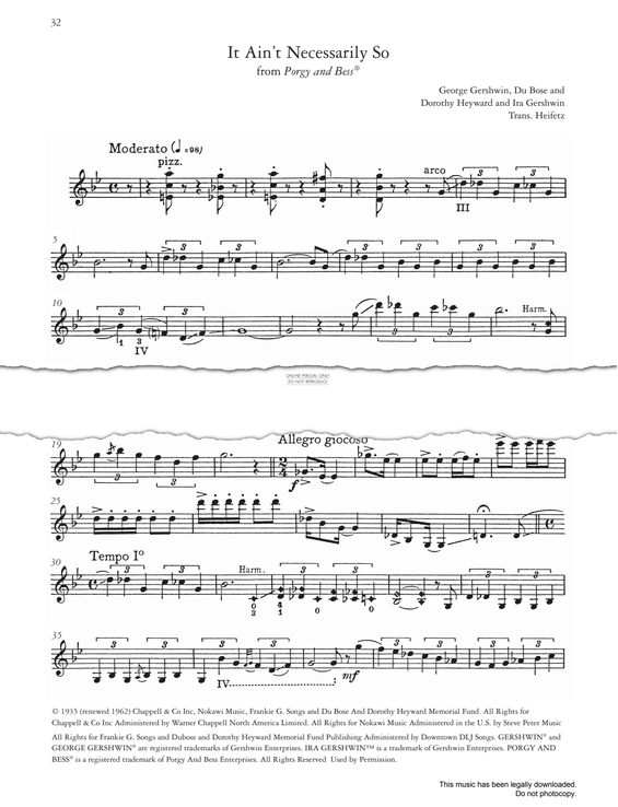 Produktgalerie: Seite 1 von 1 It Ain't Necessarily So (from PORGY AND BESS®), George Gershwin, Klavier