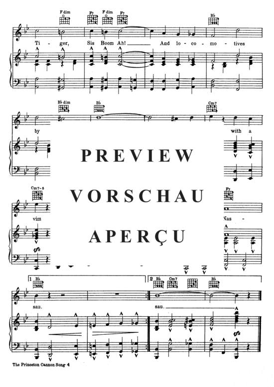 Produktgalerie: Seite 6 von 8 The Princeton Cannon Song , Popular Standard, Klavier und Gesang