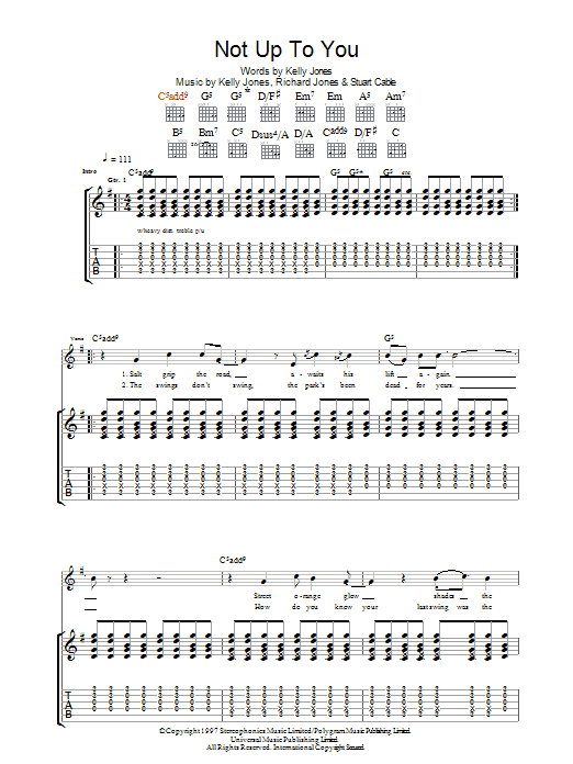 Produktgalerie: Seite 1 von 1 Not Up To You, Stereophonics, Gitarre