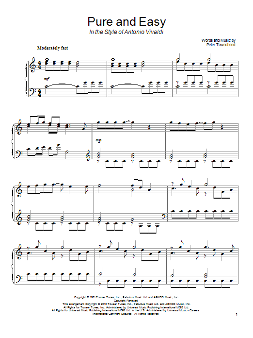 Produktbild zu: Pure And Easy (in the style of Antonio Vivaldi)