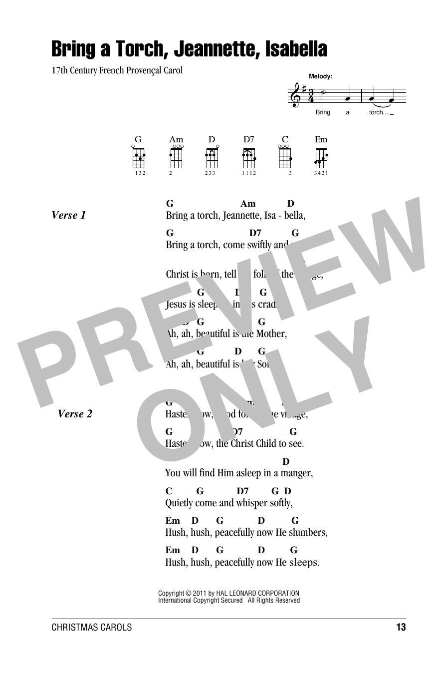 Product gallery: Page 1 of 1 Bring A Torch, Jeannette, Isabella, 17th Century French Carol