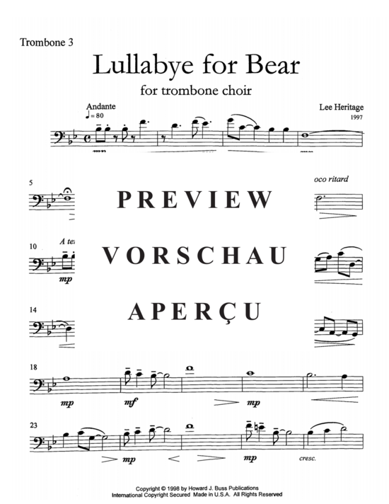 Product gallery: Page 14 of 19 Lullabye for Bear , , (5 trombones)