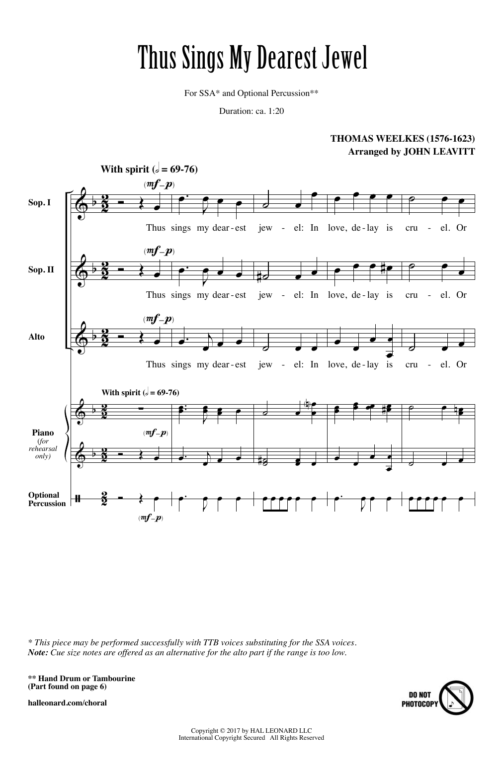 Produktgalerie: Seite 1 von 1 Thus Sings My Dearest Jewel, John Leavitt, Chor