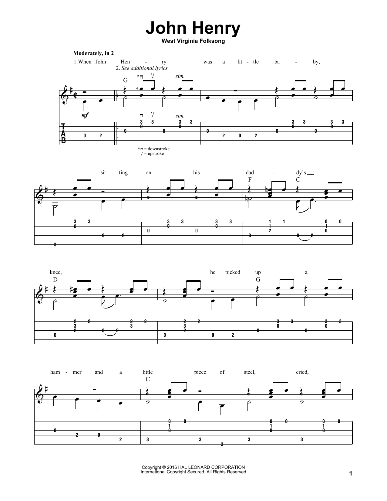 Produktgalerie: Seite 1 von 1 John Henry (arr. Mark Phillips), West Virginia Folksong, Gitarre