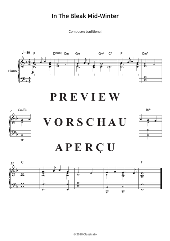 Product picture to: In The Bleak Mid-Winter traditional