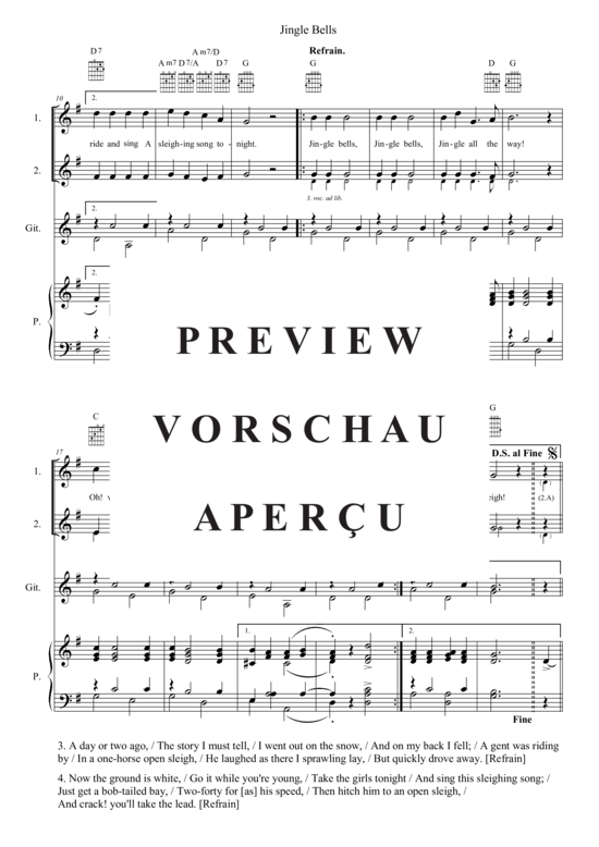 Produktgalerie: Seite 3 von 3 Jingle Bells , , (Duett Gesang + Klavier)