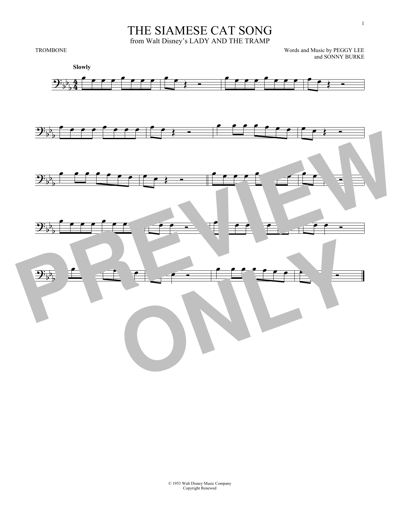 Product gallery: Page 1 of 1 The Siamese Cat Song (from Lady And The Tramp), Peggy Lee