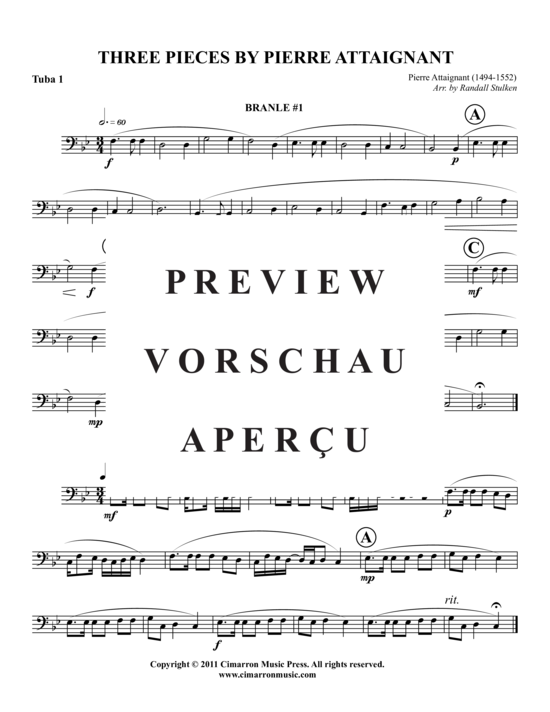 Product gallery: Page 14 of 17 Drei Stücke von P. Attaignant , , (Tuba Quartet: 2x Baritone, 2xTuba)