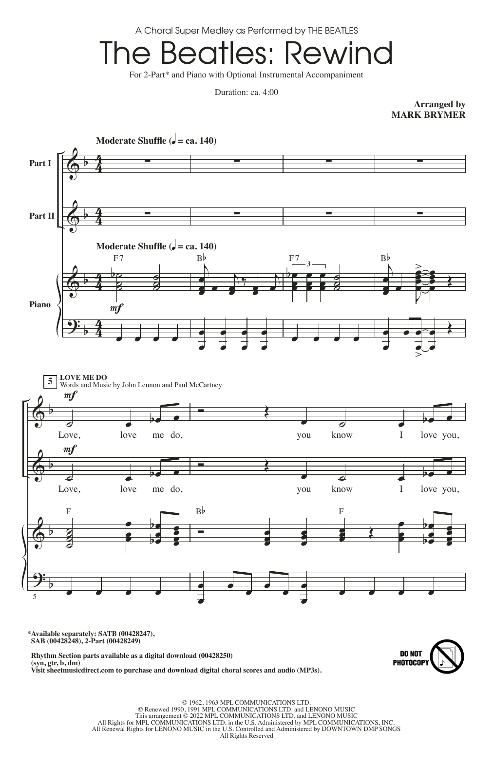 Product picture to: The Beatles: Rewind (Medley) (arr. Mark Brymer)