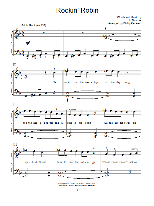 Produktgalerie: Seite 1 von 1 Rockin' Robin (arr. Phillip Keveren), Michael Jackson, Klavier