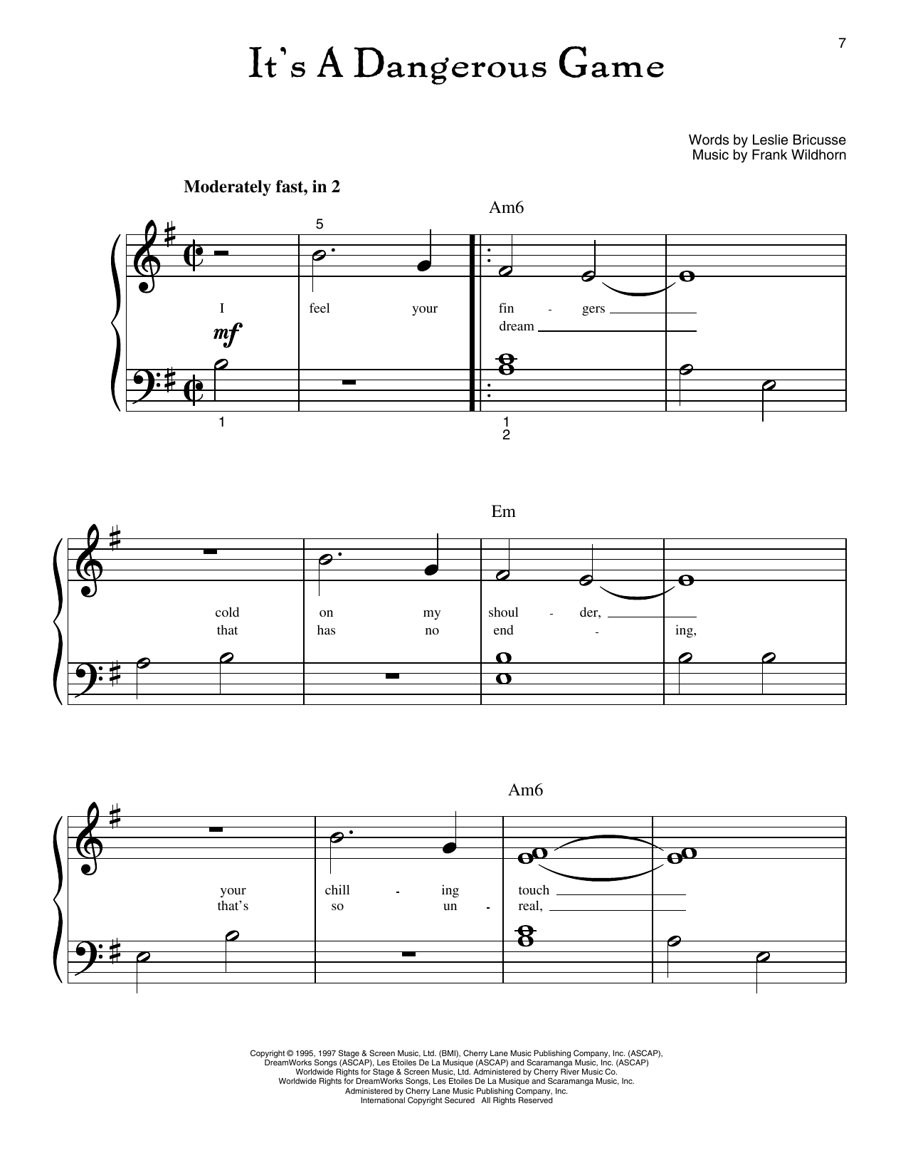 Produktgalerie: Seite 1 von 1 It's A Dangerous Game (from Jekyll And Hyde), Leslie Bricusse, Klavier