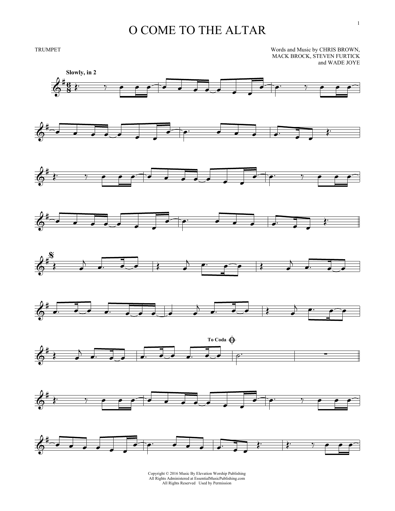 Produktgalerie: Seite 1 von 1 O Come To The Altar, Elevation Worship, Trompete