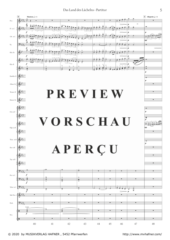 Product gallery: Page 10 of 11 Das Land des Lächelns, , (large wind orchestra)