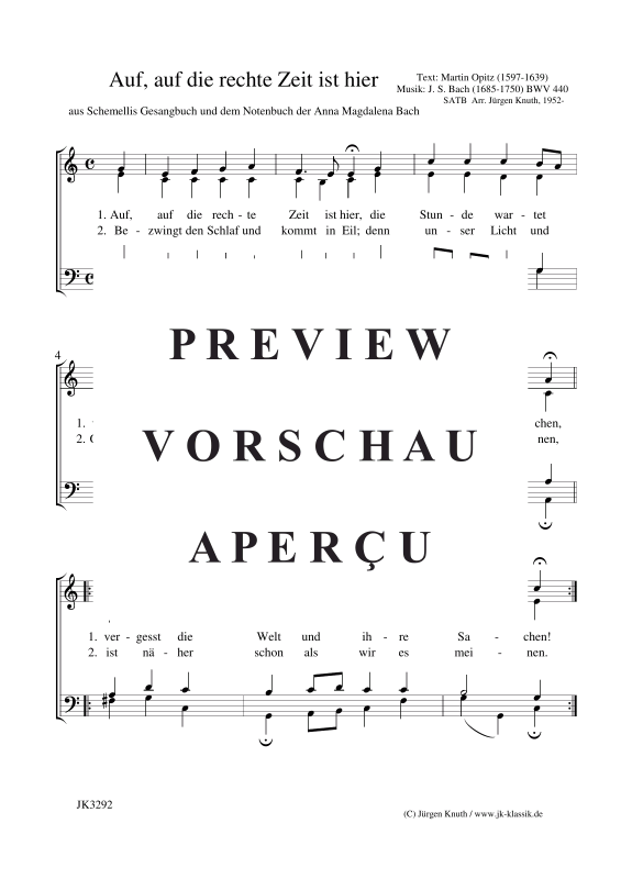 Product gallery: Page 2 of 3 Auf, auf die rechte Zeit ist hier BWV 440 , , (mixed choir)