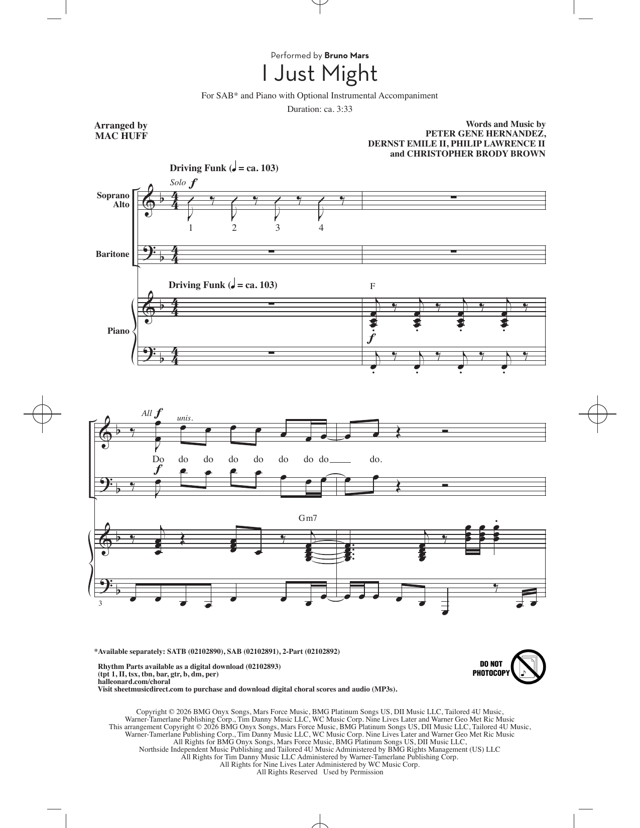 Product picture to: I Just Might (arr. Mac Huff)
