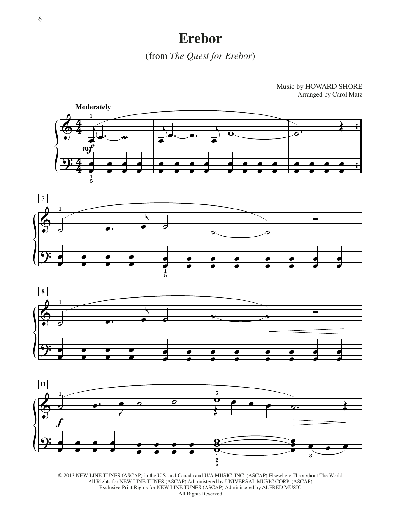 Produktbild zu: Erebor (from The Hobbit: The Desolation of Smaug) (arr. Carol Matz)