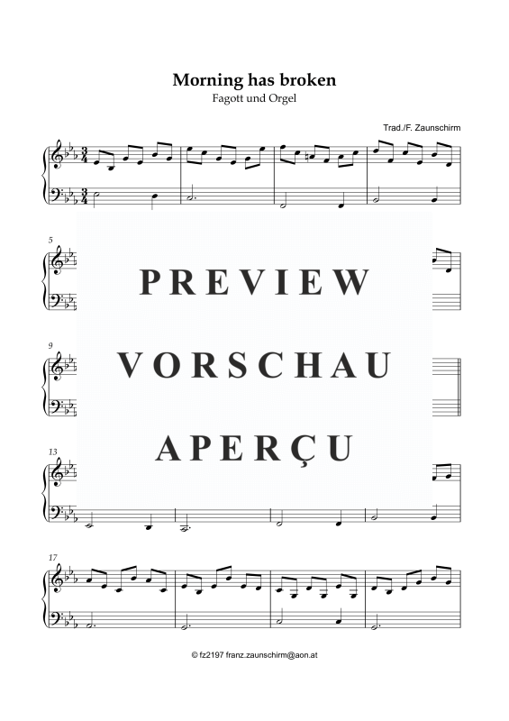 gallery: Morning has broken, , Bassoon and Organ