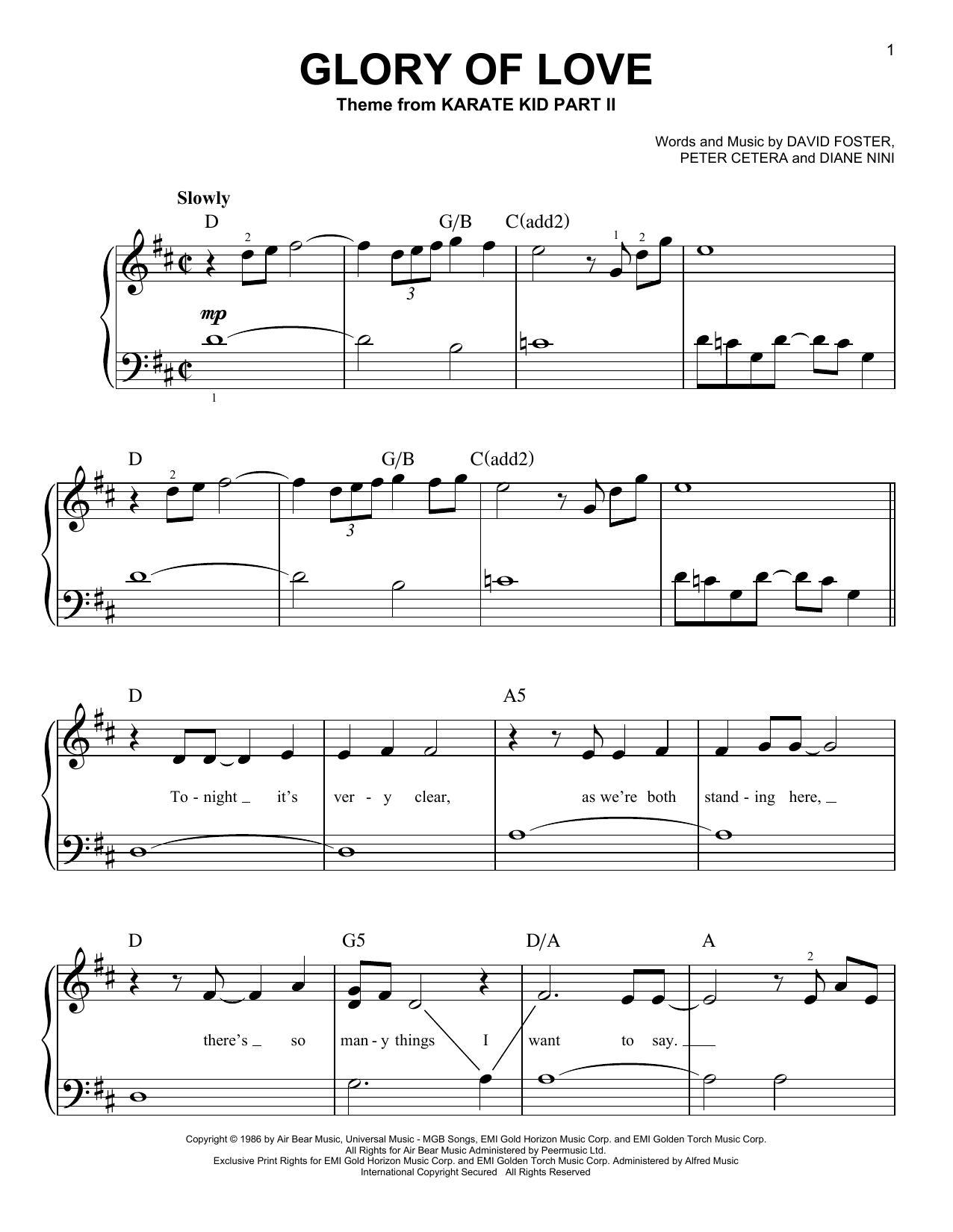 Produktgalerie: Seite 1 von 1 Glory Of Love, Peter Cetera, Klavier