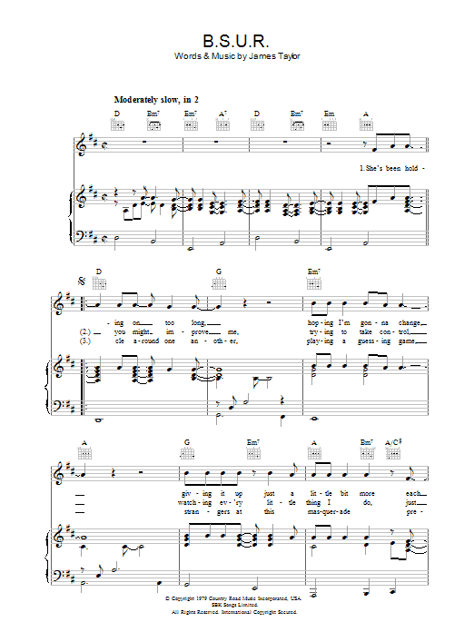 Produktgalerie: Seite 1 von 1 B.S.U.R., James Taylor, Gesang, Gitarre, Klavier