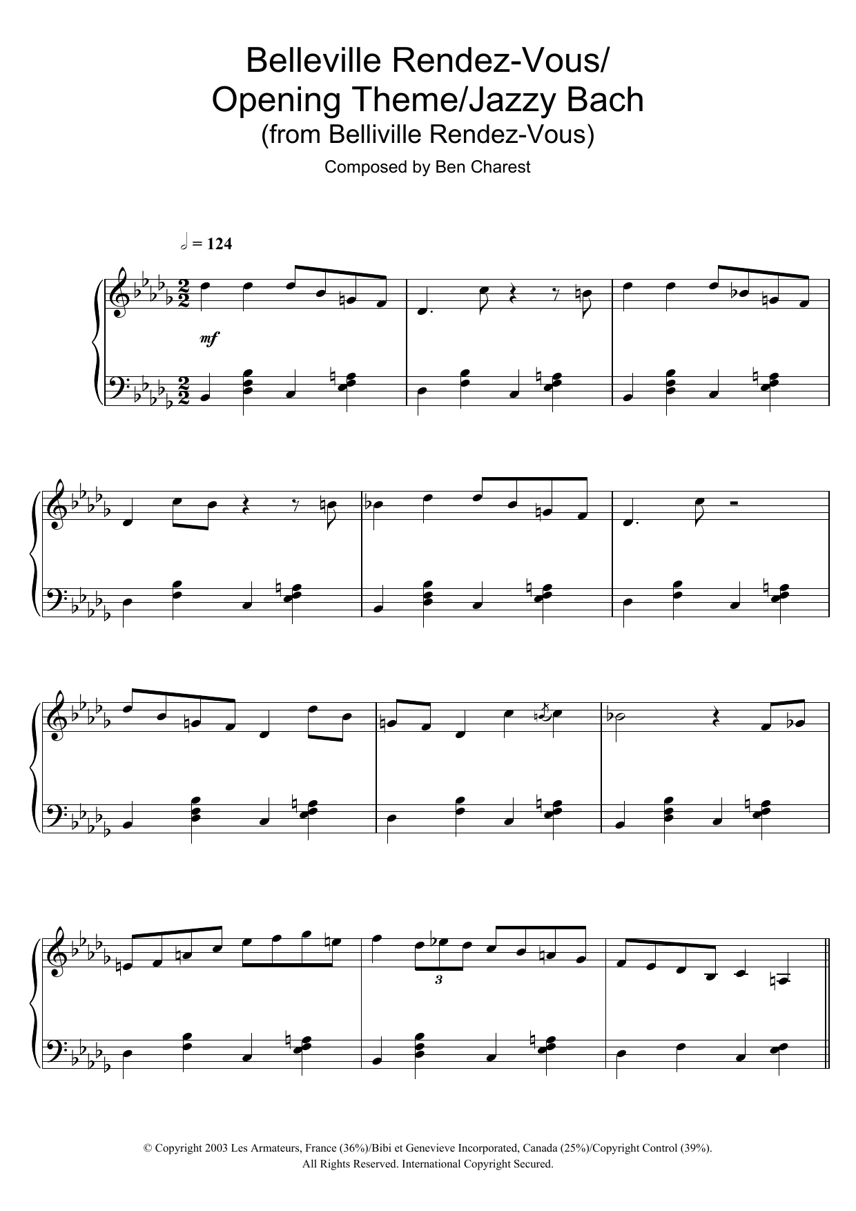 Product gallery: Page 1 of 1 Belleville Rendez-Vous (Belleville Rendez-Vous/Opening Theme/Jazzy Bach), Ben Charest