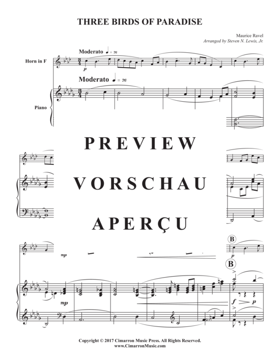 Produktgalerie: Seite 3 von 6 Three Birds of Paradise , , (Horn in F + Klavier)