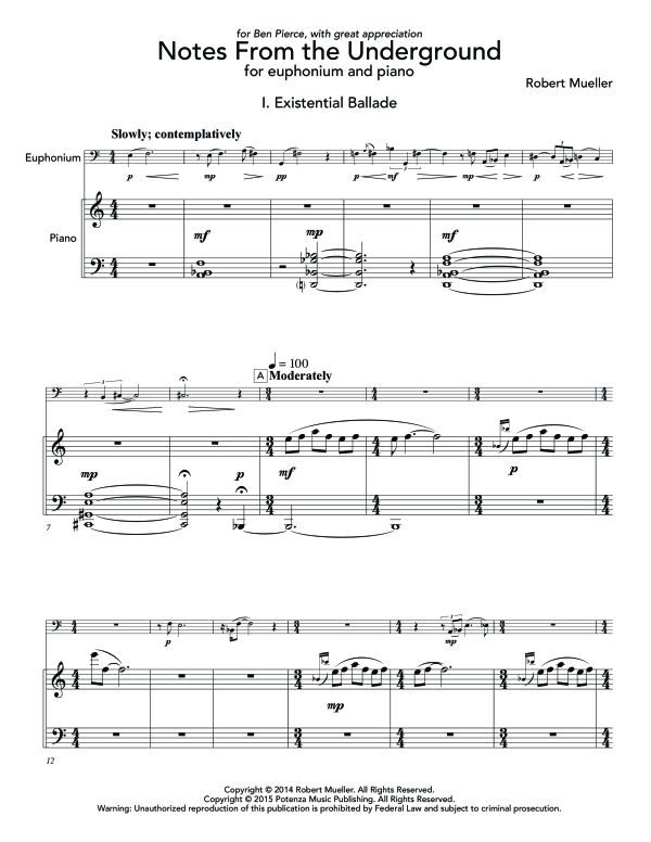 Product gallery: Page 1 of 11 Notes from the Underground, , (euphonium and piano)