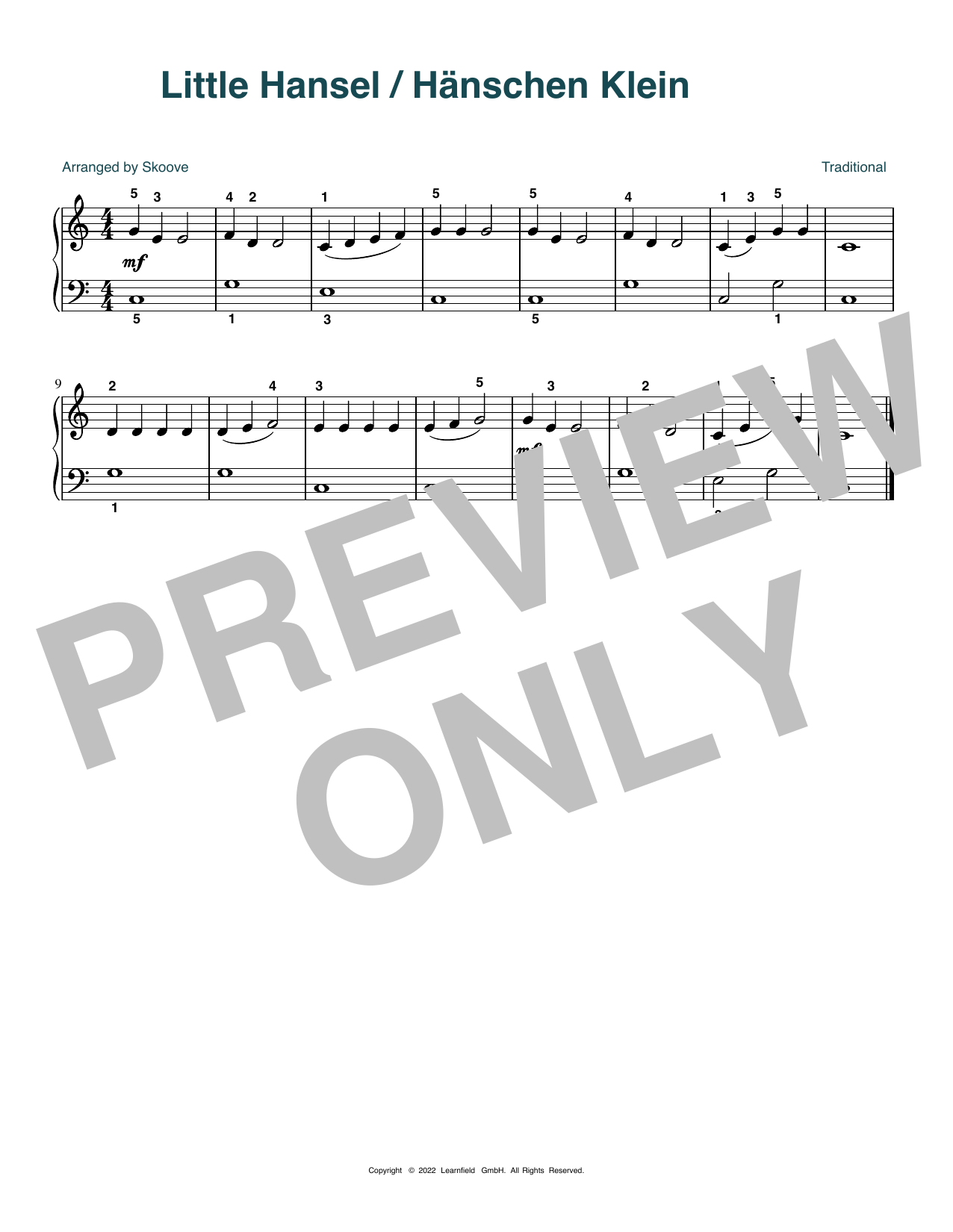 Produktbild zu: Little Hansel (arr. Skoove)