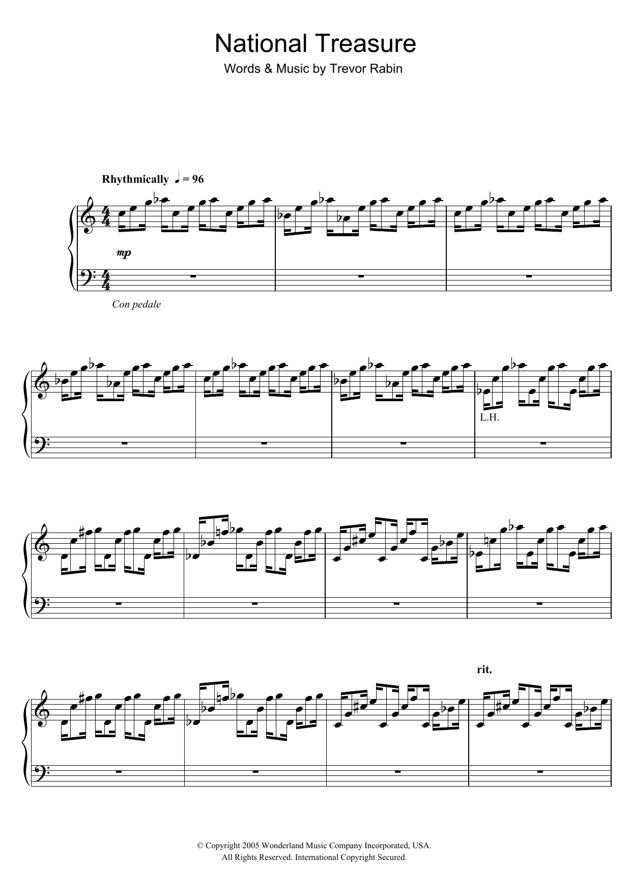Product gallery: Page 1 of 1 National Treasure (National Treasure Suite/Ben/Treasure), Trevor Rabin