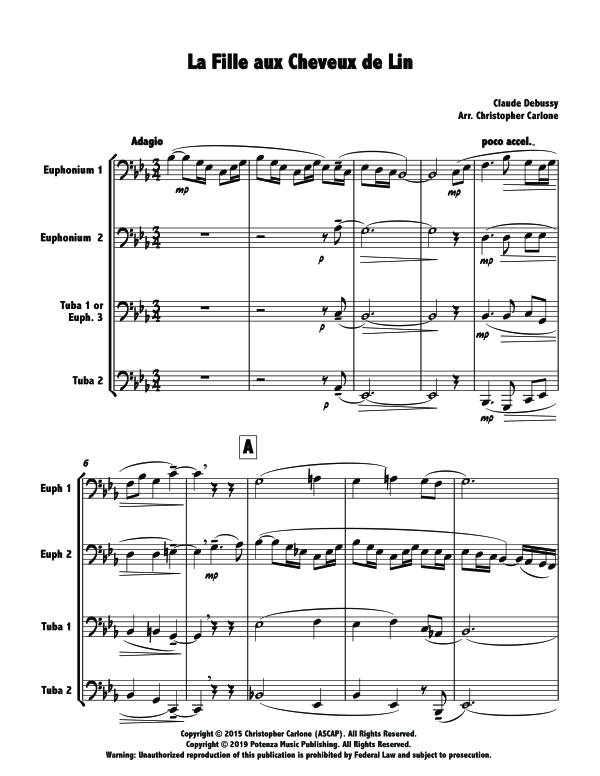 Product gallery: Page 1 of 11 Girl with the Flaxen Hair, The, , (Tuba Quartet EET(E)T)