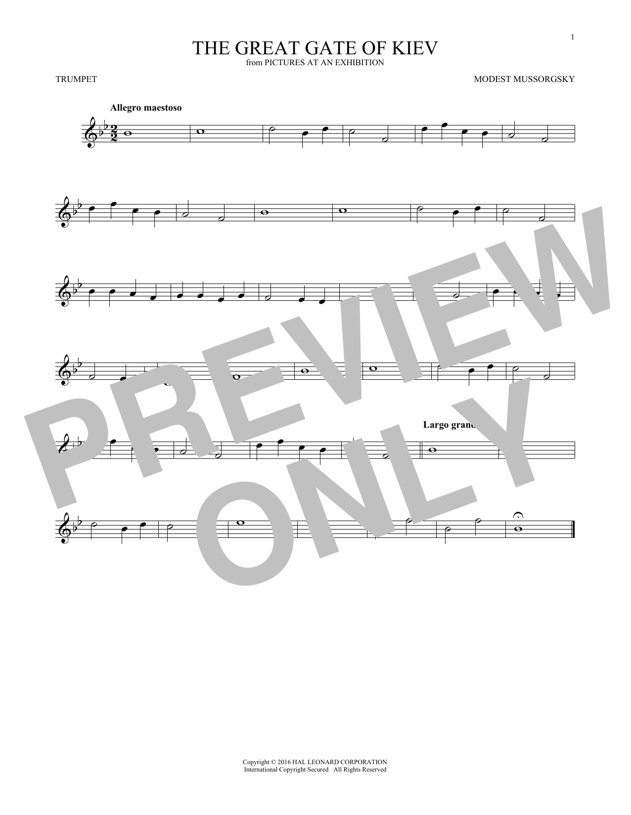Produktgalerie: Seite 1 von 1 Great Gate Of Kiev, Modest Mussorgsky, Trompete
