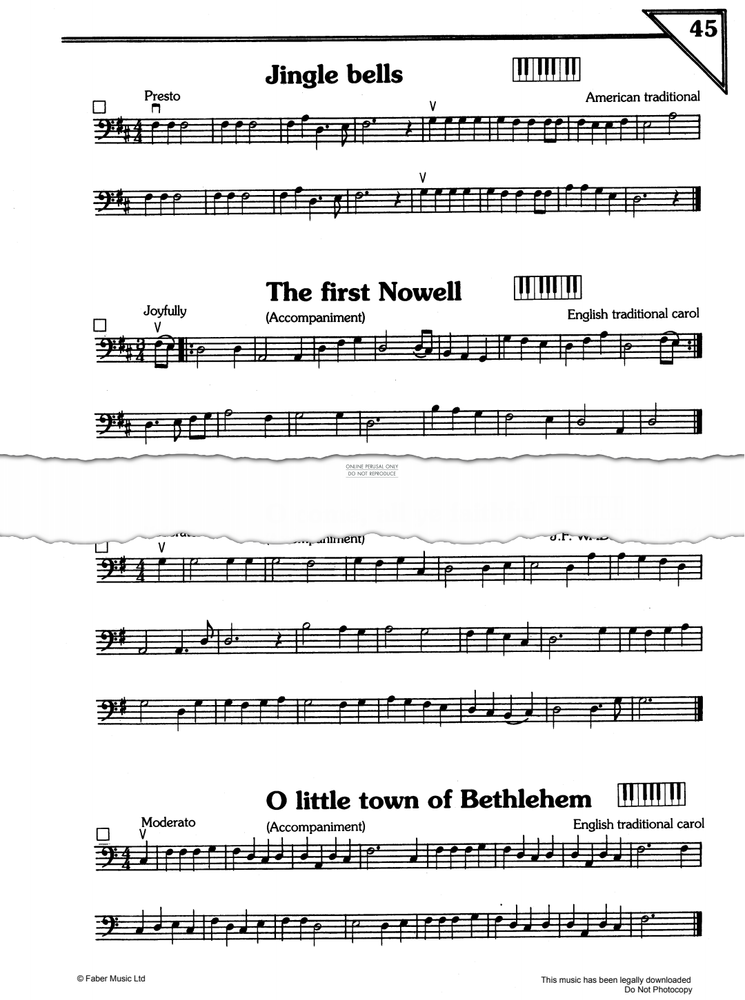 Produktgalerie: Seite 1 von 1 Jingle Bells/The First Nowell/O Come All Ye Faithful/O Little Town Of Bethlehem, Traditional, Kontrabass