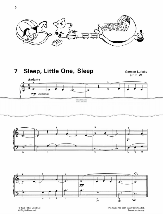Produktgalerie: Seite 1 von 1 Sleep, Little One, Sleep, German Traditional, Klavier