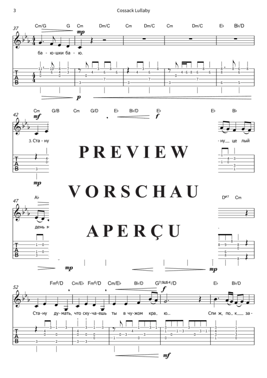 Produktgalerie: Seite 6 von 8 Cossack Lullaby, , (Gesang + Gitarre)