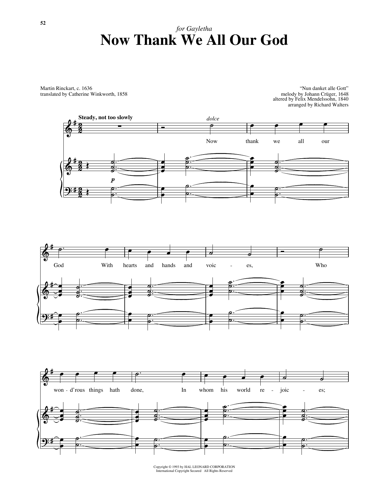 Produktbild zu: Now Thank We All Our God (arr. Richard Walters) (High Voice)