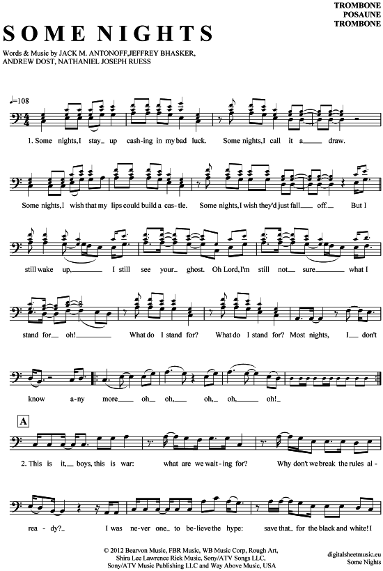 Product gallery: Page 1 of 5 Some nights , Fun, (Posaune / Bariton)