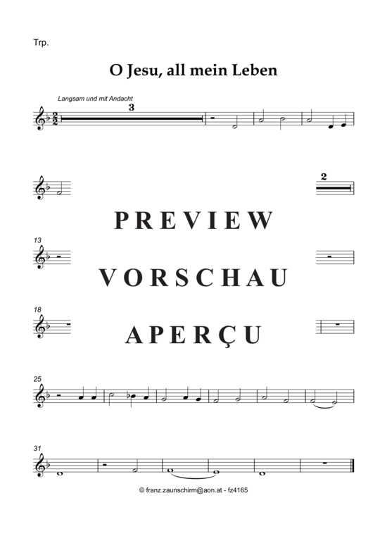 Produktgalerie: Seite 5 von 8 O Jesu, all mein Leben bist du , , (Trompete in B + Orgel)
