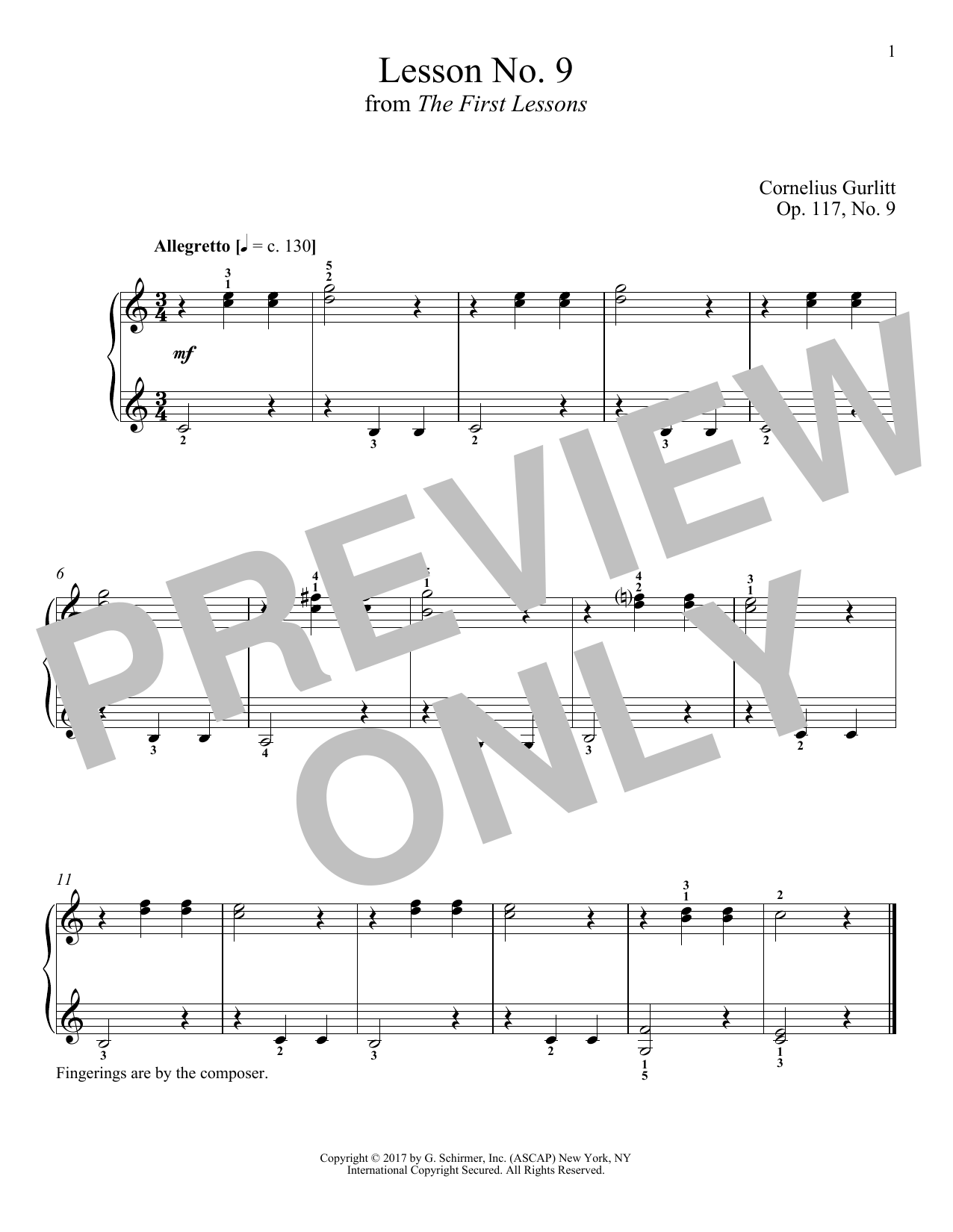 Product gallery: Page 1 of 1 Allegretto, Op. 117, No. 9, Cornelius Gurlitt