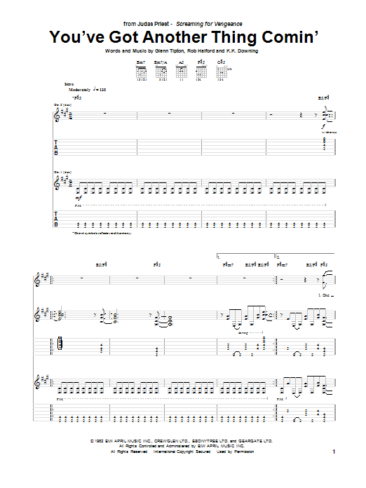 Produktgalerie: Seite 1 von 1 You've Got Another Thing Comin', Judas Priest, Gitarre