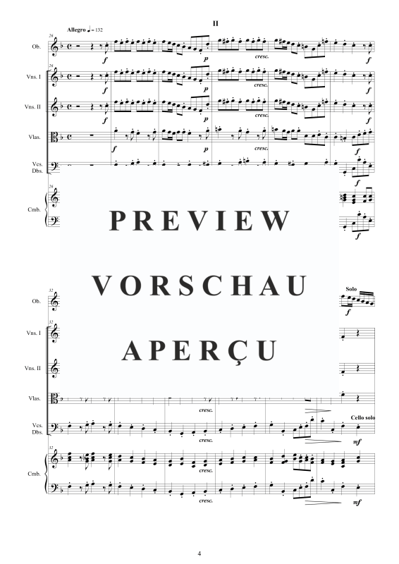Produktgalerie: Seite 5 von 11 Oboen Konzert in F-Dur Nr. 1, , Oboe Solo, Streicherensemble und Cembalo BC