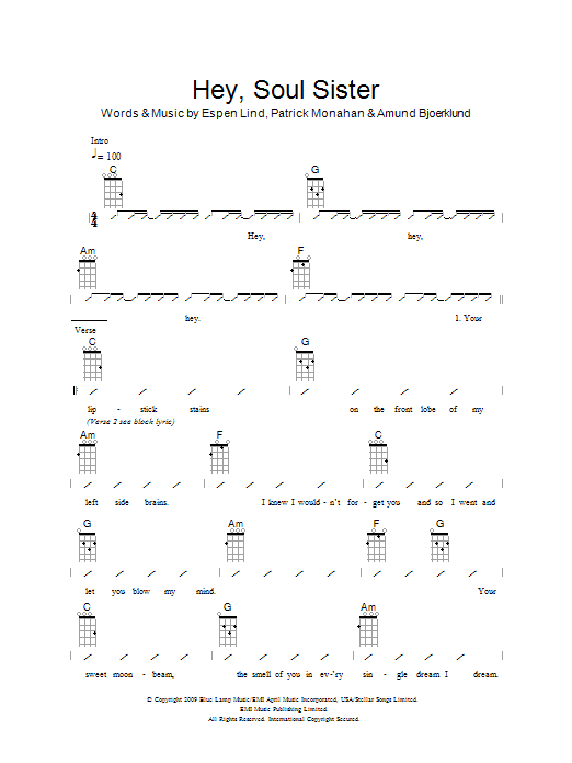 Product gallery: Page 1 of 1 Hey, Soul Sister, The Ukuleles