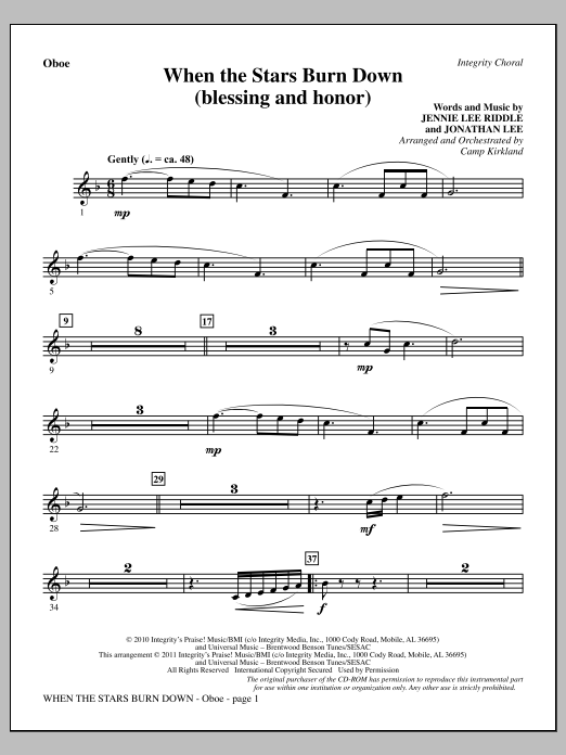 Produktgalerie: Seite 1 von 1 When The Stars Burn Down (Blessing And Honor) - Oboe, Camp Kirkland, Chor
