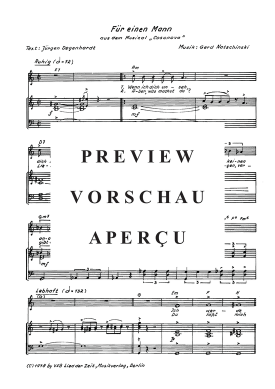 Product gallery: Page 20 of 21 6 Melodien aus dem Musical Casanova , , Piano and Voice