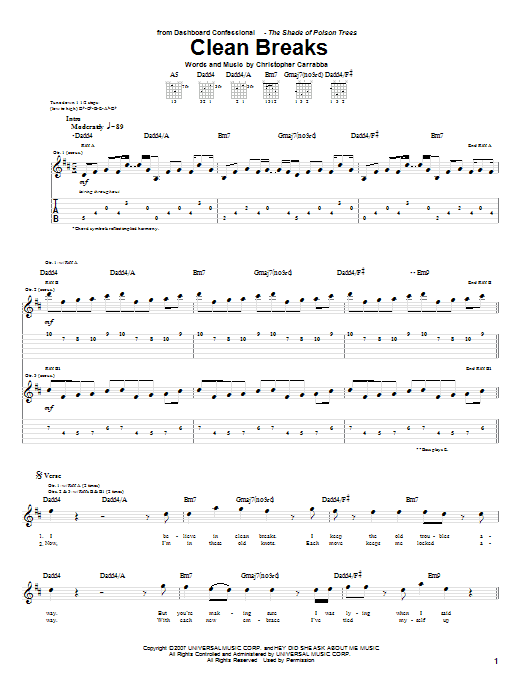 Product gallery: Page 1 of 1 Clean Breaks, Dashboard Confessional