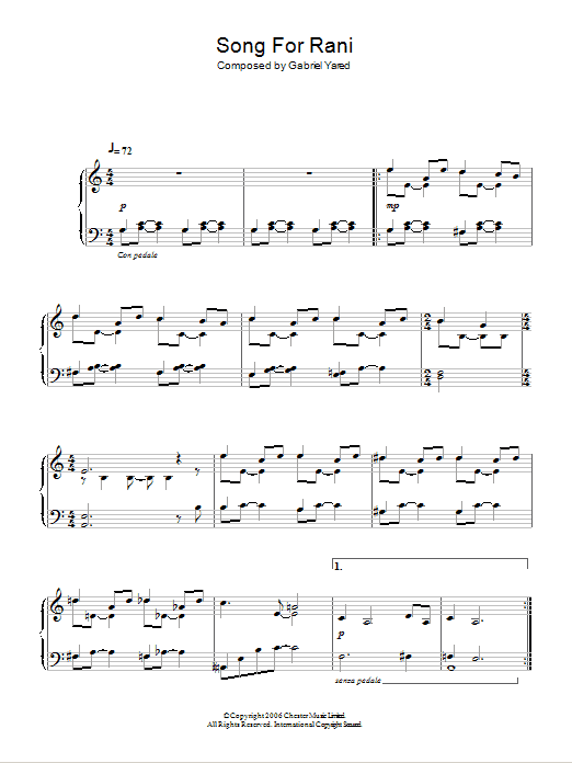 Product gallery: Page 1 of 1 Song For Rani, Gabriel Yared