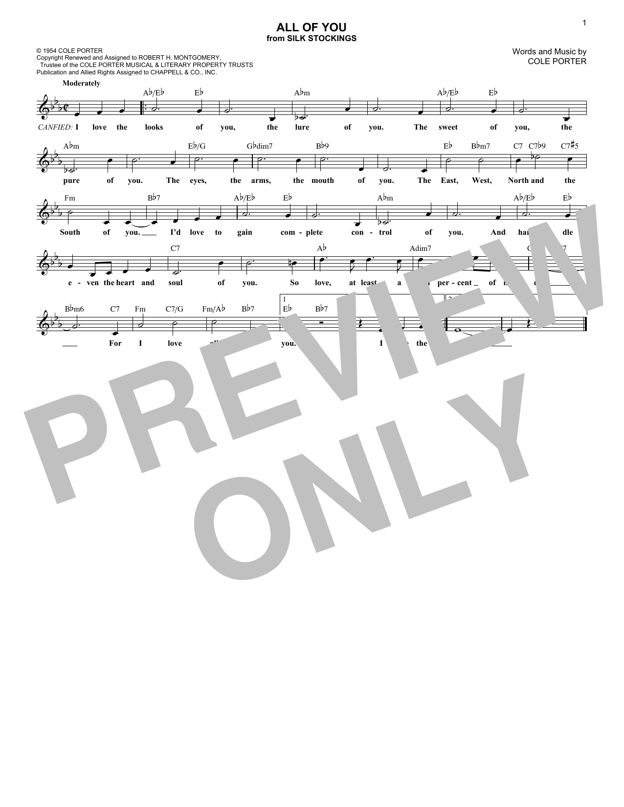 Product gallery: Page 1 of 1 All Of You, Cole Porter