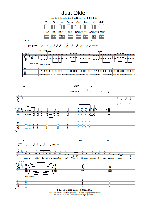 Produktgalerie: Seite 1 von 1 Just Older, Bon Jovi, Gitarre