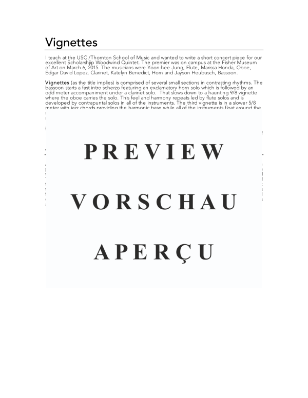 Produktgalerie: Seite 4 von 11 Vignettes, , (Holzbläser Quintett)
